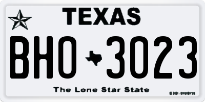 TX license plate BHO3023