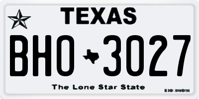 TX license plate BHO3027