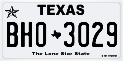 TX license plate BHO3029