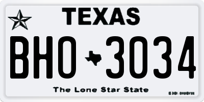TX license plate BHO3034