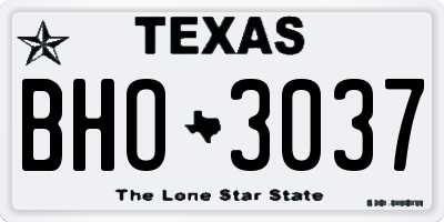 TX license plate BHO3037