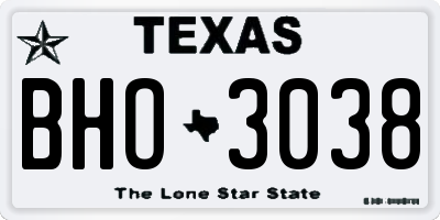 TX license plate BHO3038