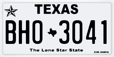 TX license plate BHO3041