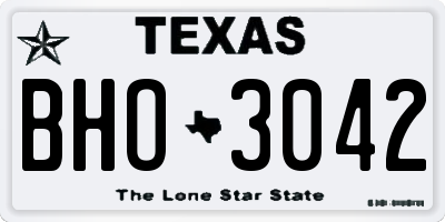 TX license plate BHO3042