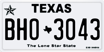 TX license plate BHO3043