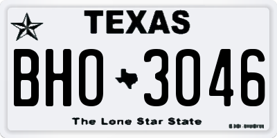 TX license plate BHO3046