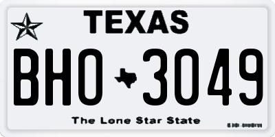 TX license plate BHO3049