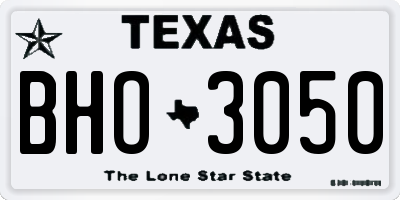 TX license plate BHO3050