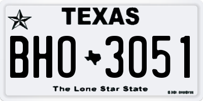 TX license plate BHO3051