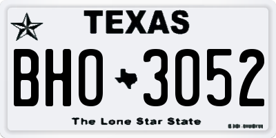TX license plate BHO3052