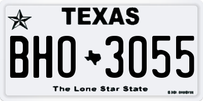 TX license plate BHO3055