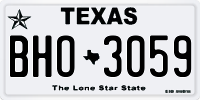 TX license plate BHO3059