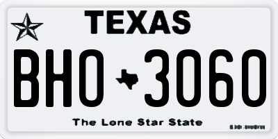 TX license plate BHO3060