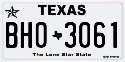 TX license plate BHO3061
