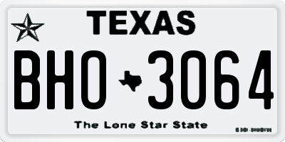 TX license plate BHO3064