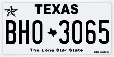 TX license plate BHO3065