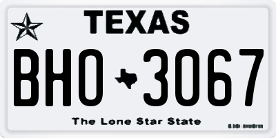 TX license plate BHO3067