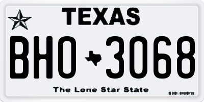 TX license plate BHO3068