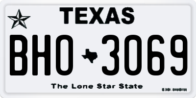TX license plate BHO3069