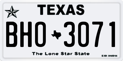 TX license plate BHO3071