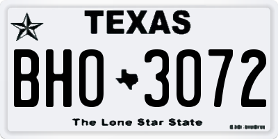 TX license plate BHO3072