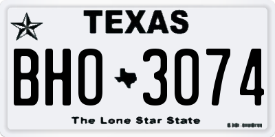TX license plate BHO3074