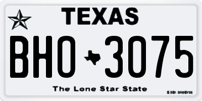 TX license plate BHO3075