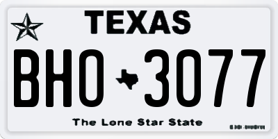 TX license plate BHO3077