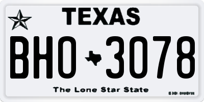 TX license plate BHO3078