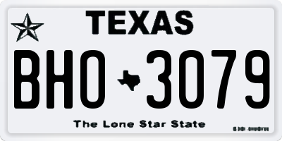 TX license plate BHO3079