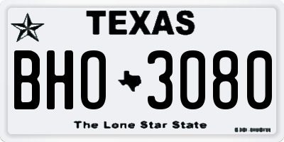 TX license plate BHO3080