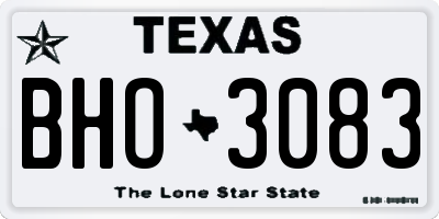 TX license plate BHO3083