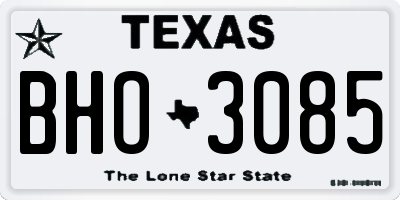 TX license plate BHO3085