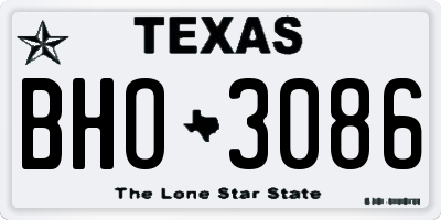 TX license plate BHO3086