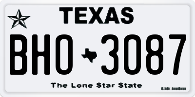 TX license plate BHO3087