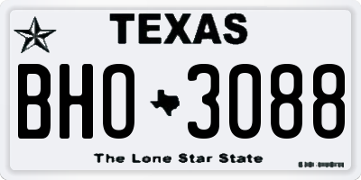 TX license plate BHO3088