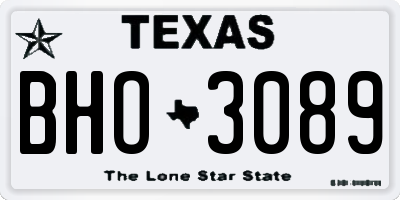 TX license plate BHO3089