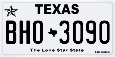 TX license plate BHO3090