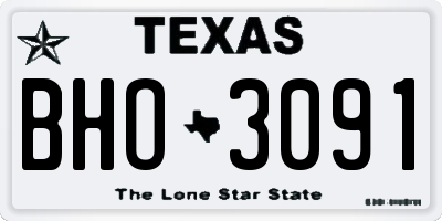 TX license plate BHO3091