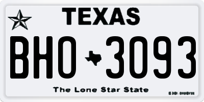 TX license plate BHO3093