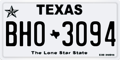 TX license plate BHO3094