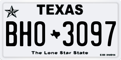 TX license plate BHO3097