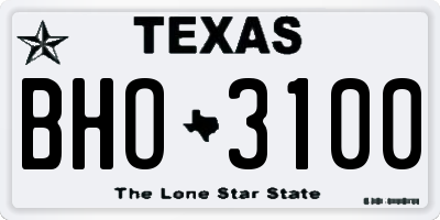 TX license plate BHO3100