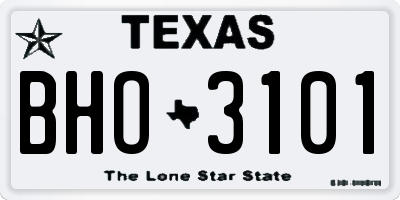 TX license plate BHO3101