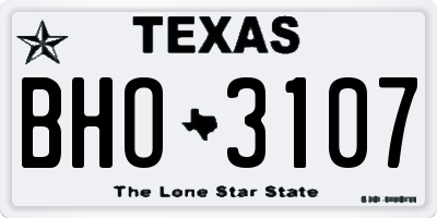 TX license plate BHO3107