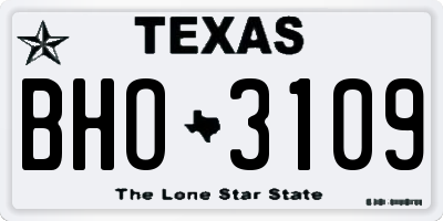 TX license plate BHO3109