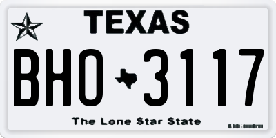TX license plate BHO3117