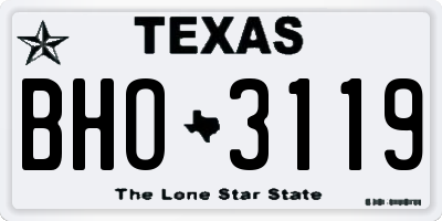 TX license plate BHO3119