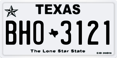 TX license plate BHO3121