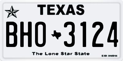 TX license plate BHO3124